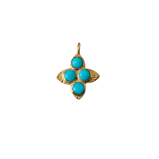 Gold Vermeil Turquoise Women Charm Pendant - K Jewelry Accessories