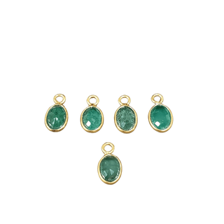 Gold Vermeil Zambian Emerald Charm - K Jewelry Accessories