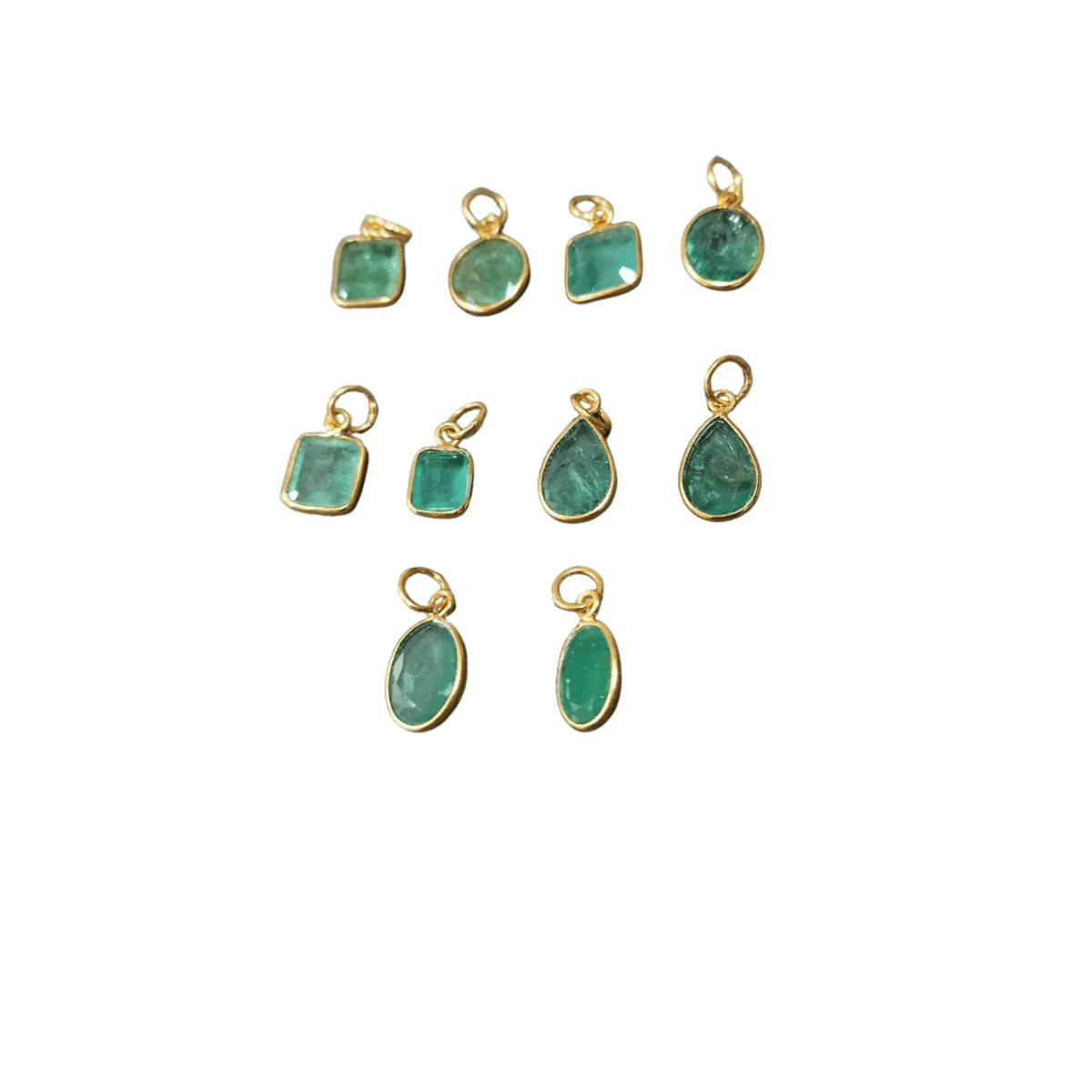 Gold Vermeil Zambian Emerald Bezel Pendant - K Jewelry Accessories