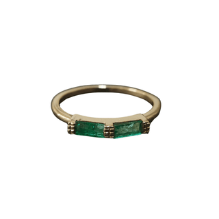 14k Gold Zambian Baguette Emerald Ring - K Jewelry Accessories