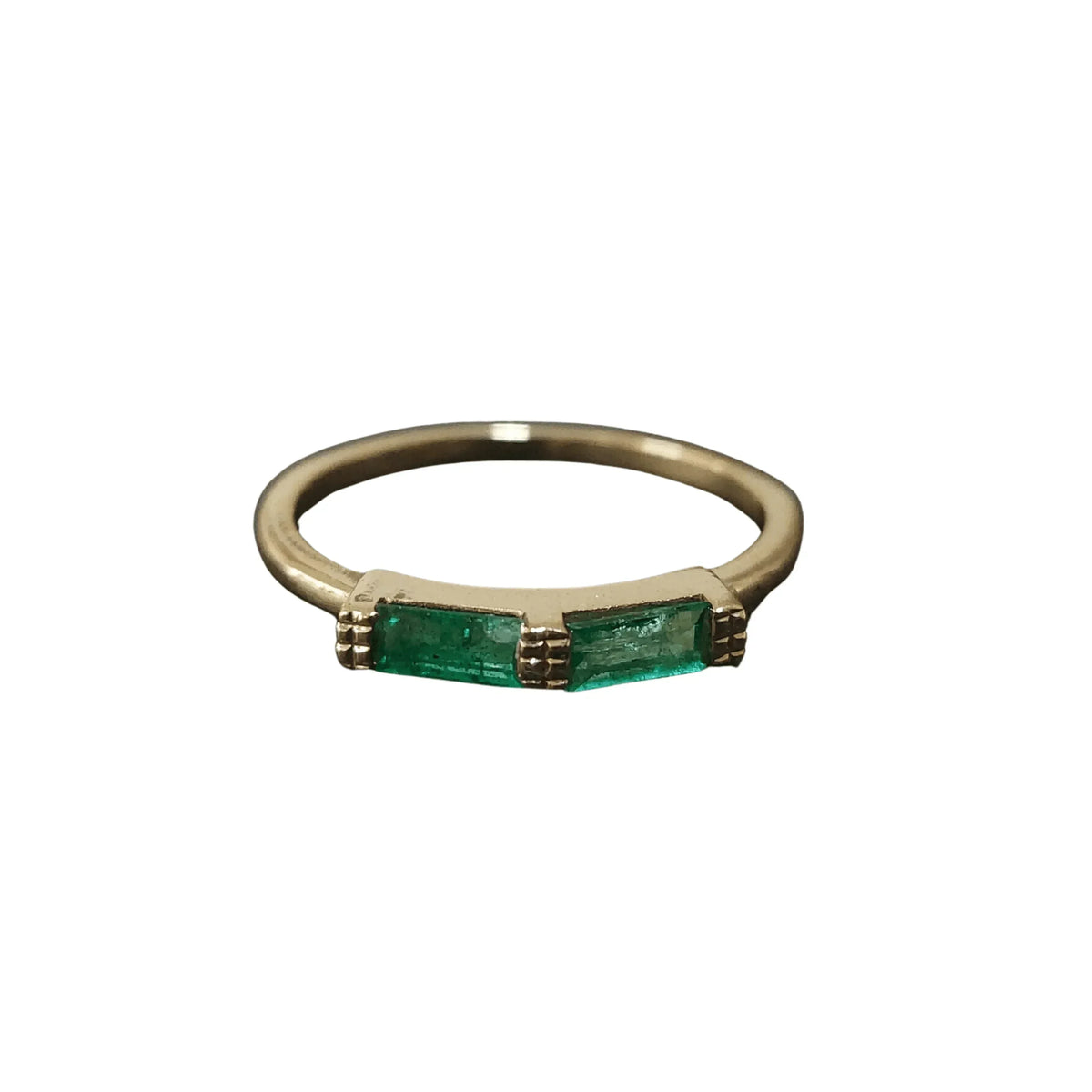 14k Gold Zambian Baguette Emerald Ring - K Jewelry Accessories