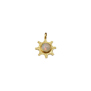 Gold vermeil Ethiopian Opal Flower Charm Pendant - K Jewelry Accessories