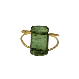 Solid Gold Drilled 18k Green Tourmaline Ring - K Jewelry Accessories