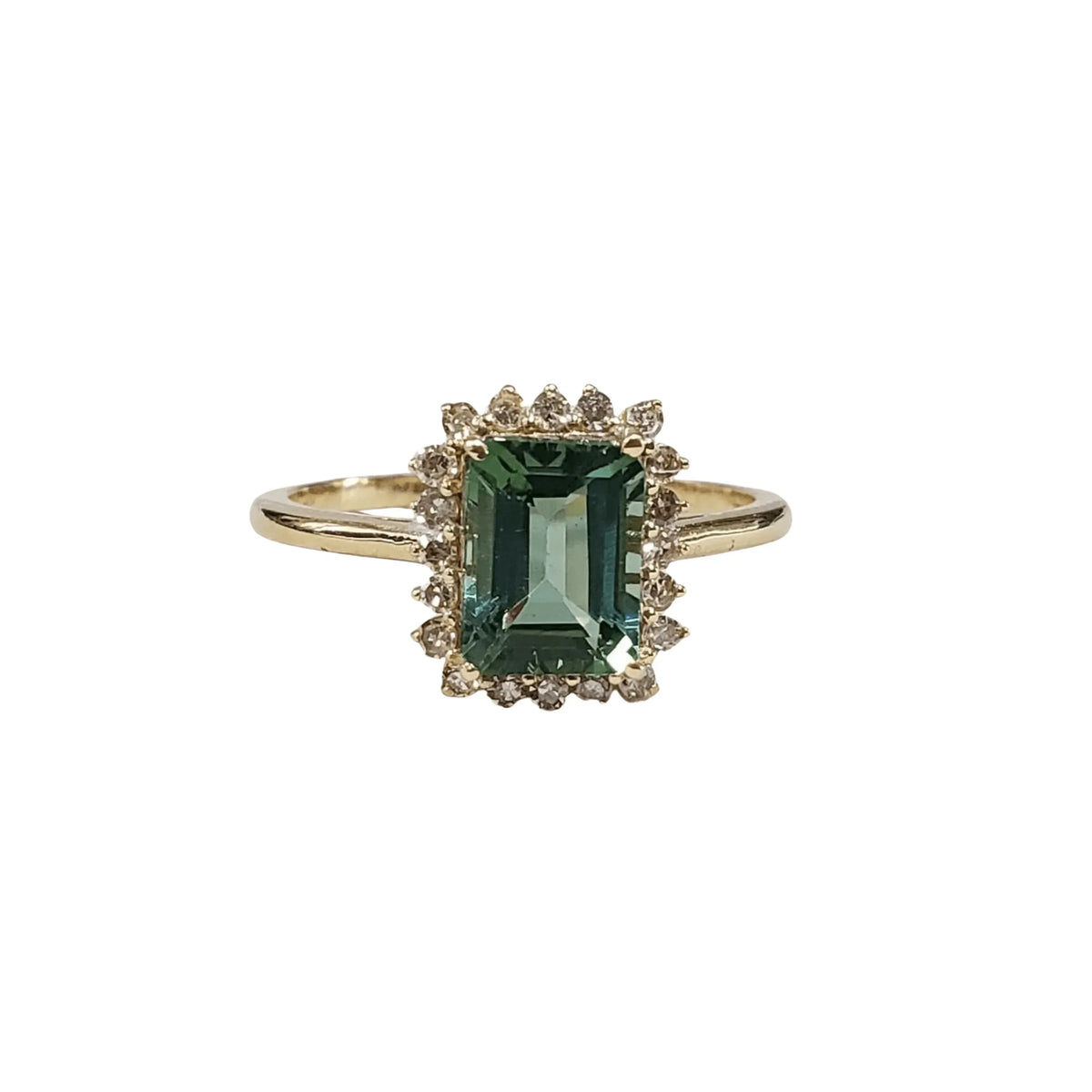 18k Octagon Natural Green Tourmaline Gold Ring - K Jewelry Accessories