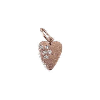 Hammered 14k Rose Gold Heart Diamond Pendant - K Jewelry Accessories