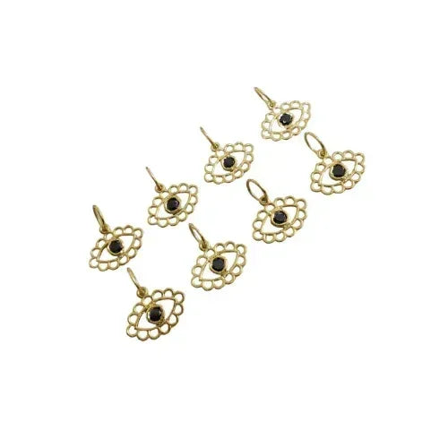 Handmade 14 karat Gold Black Diamond Evil Eye Pendant - K Jewelry Accessories