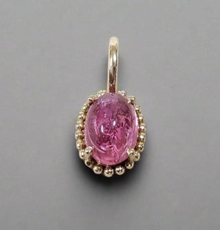 Handmade 14k Gold Natural Pink Tourmaline Pendant - K Jewelry Accessories