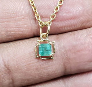 Natural Zambian Emerald 14k Gold Pendant - K Jewelry Accessories