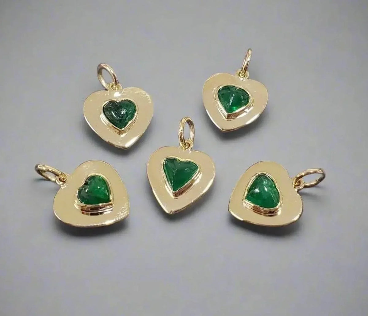 14k Gold Natural Zambian Emerald Pendant - K Jewelry Accessories