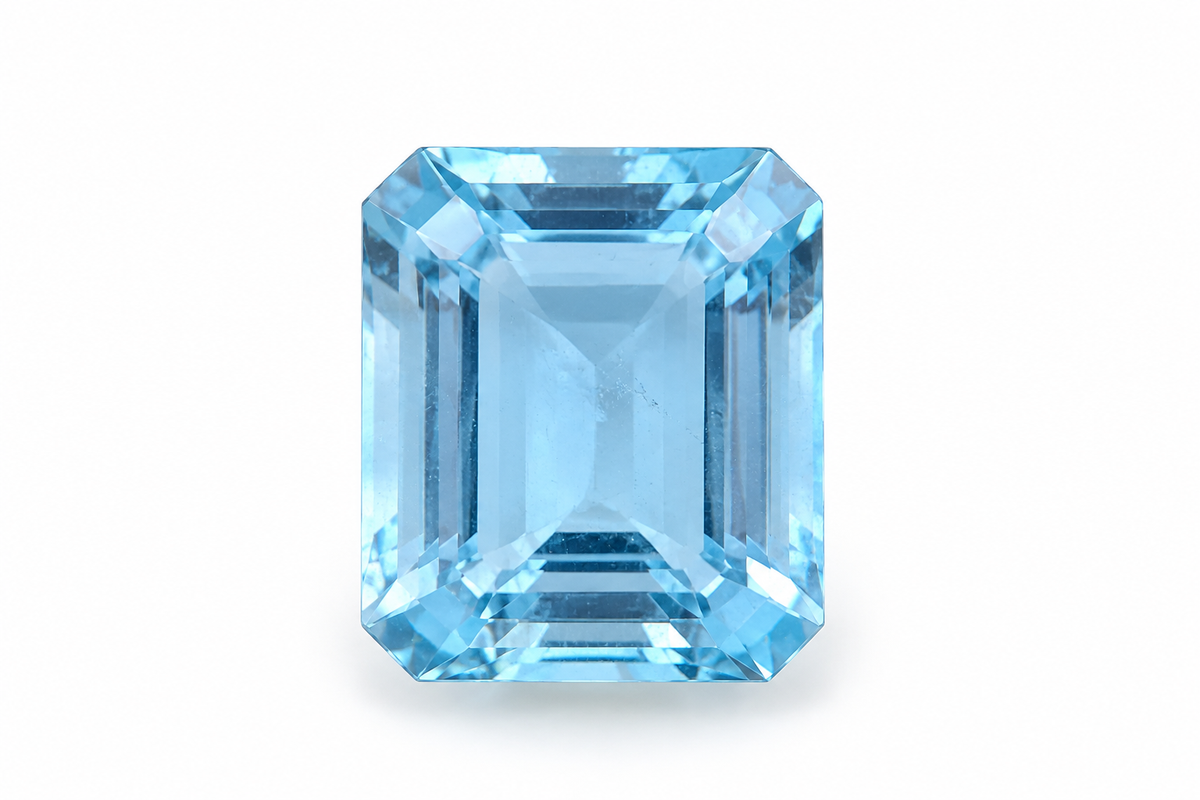 3.78 ct. Natural Blue Aquamarine Octagon Shape - #AQ110