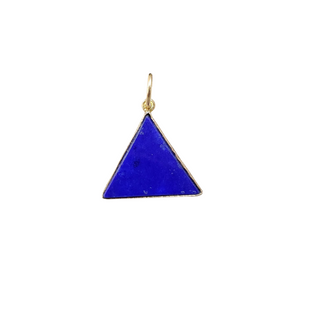 Triangle Shape Natural Lapis 14k Gold Pendant