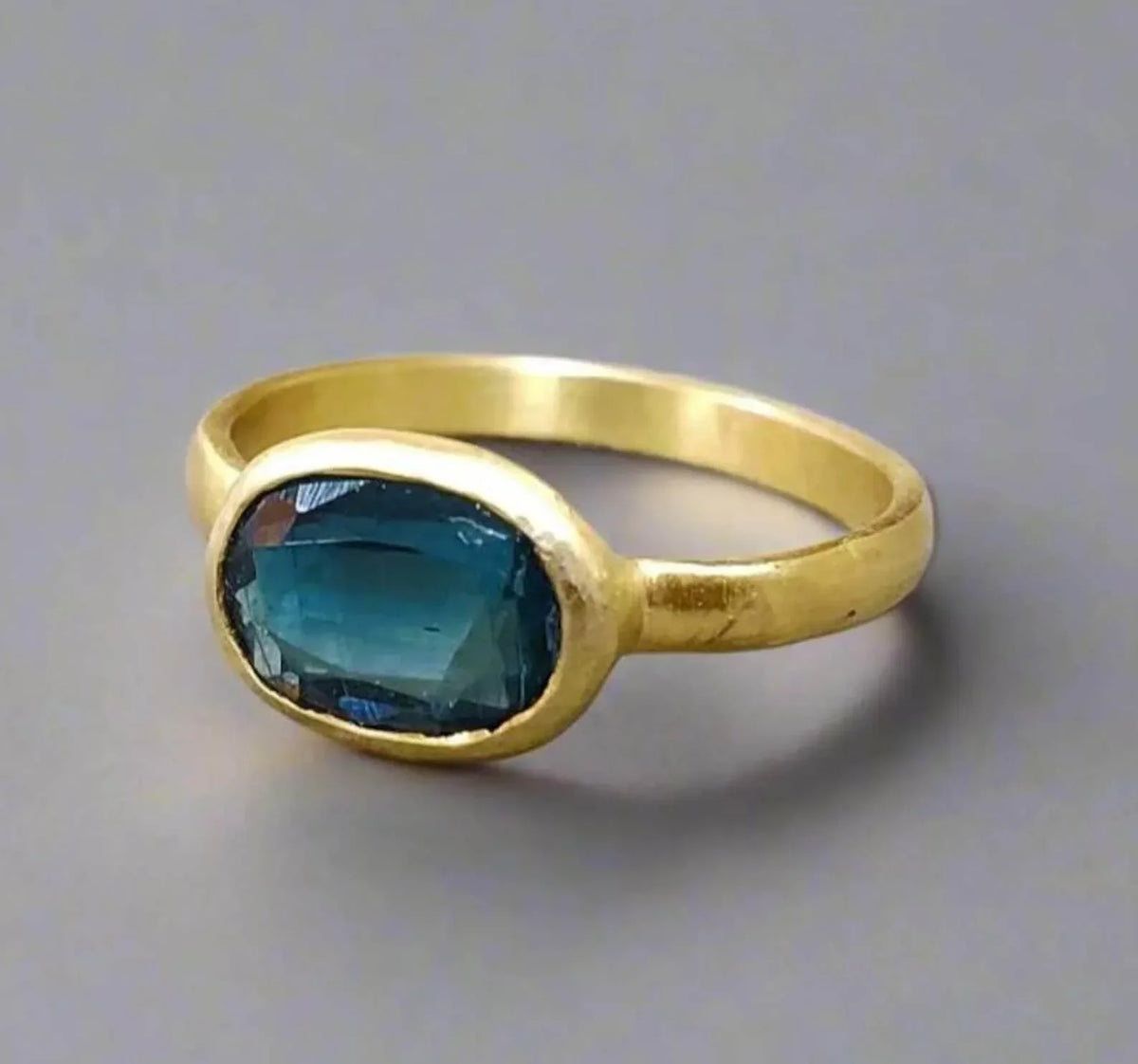 Handmade 14k Solid Green Kyanite Gold Ring - K Jewelry Accessories