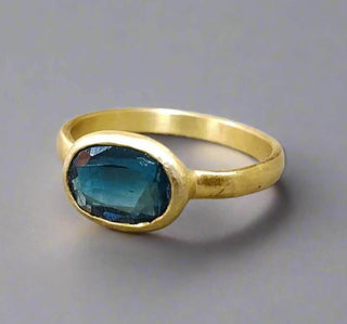 Handmade 14k Solid Green Kyanite Gold Ring - K Jewelry Accessories