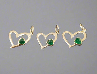 Zambian Emerald Heart 14k Gold Pendant - K Jewelry Accessories