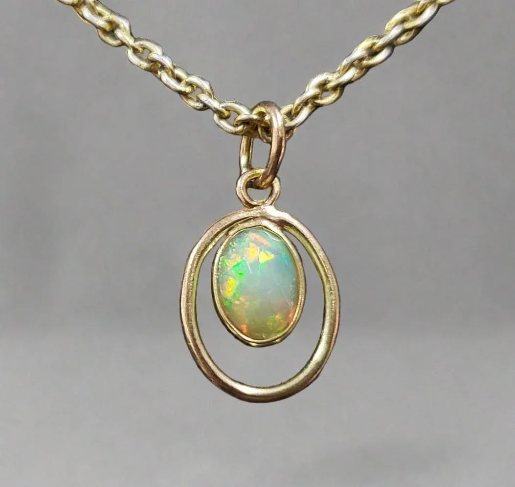 Ethiopian Opal Gold Pendant - K Jewelry Accessories