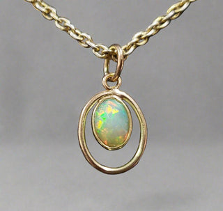 Ethiopian Opal Gold Pendant - K Jewelry Accessories