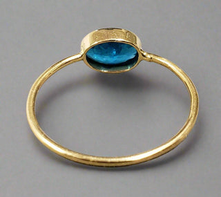 18K Gold Oval Shape Neon Apatite Ring - K Jewelry Accessories