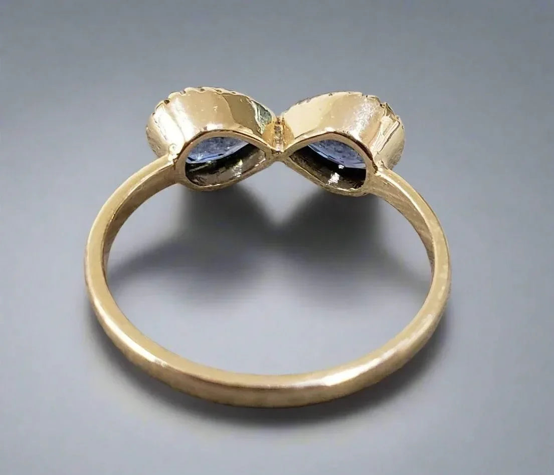 Handmade 14k Statement Blue Sapphire Ring Gold - K Jewelry Accessories