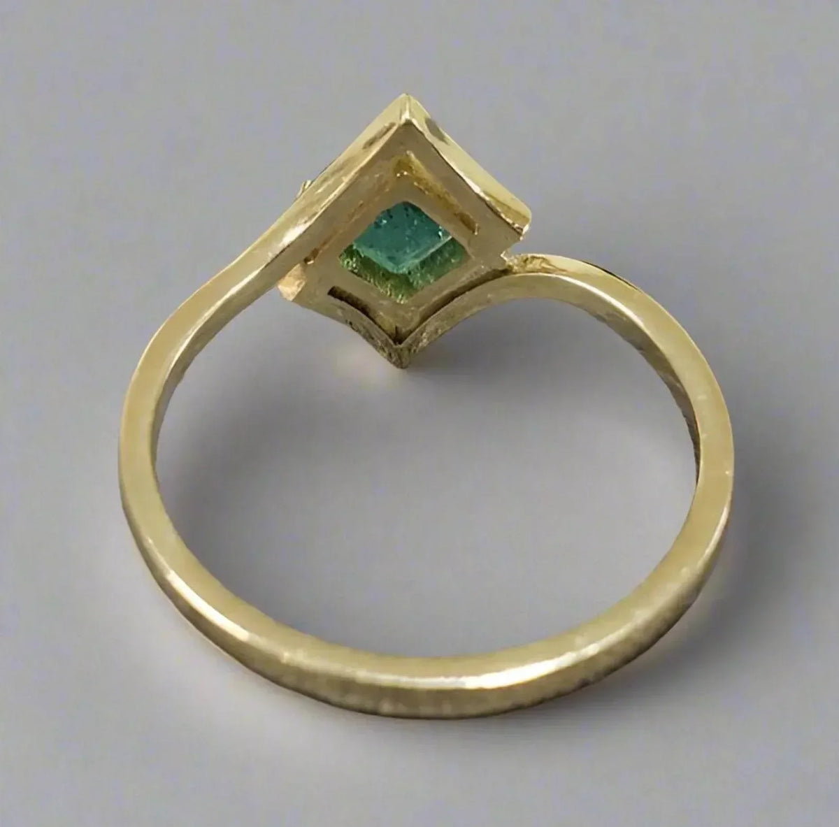 14k Gold Emerald Asscher Cut Ring - K Jewelry Accessories