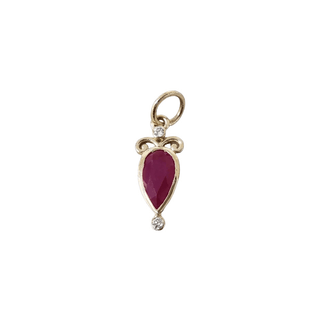 Natural Ruby 14k Gold Pendant - K Jewelry Accessories