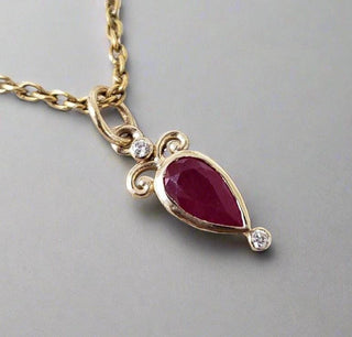 Natural Ruby 14k Gold Pendant - K Jewelry Accessories