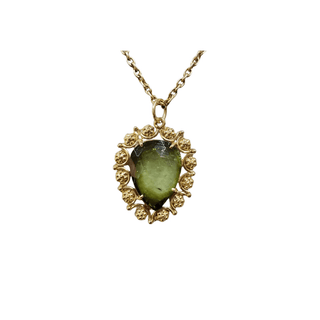 14k Gold Green Tourmaline Pendant - K Jewelry Accessories