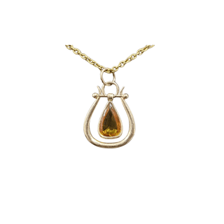14k Gold Natural Yellow Tourmaline Teardrop Pendant - K Jewelry Accessories