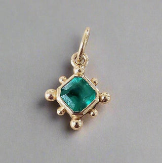 14k Gold Natural Zambian Emerald Pendant - K Jewelry Accessories