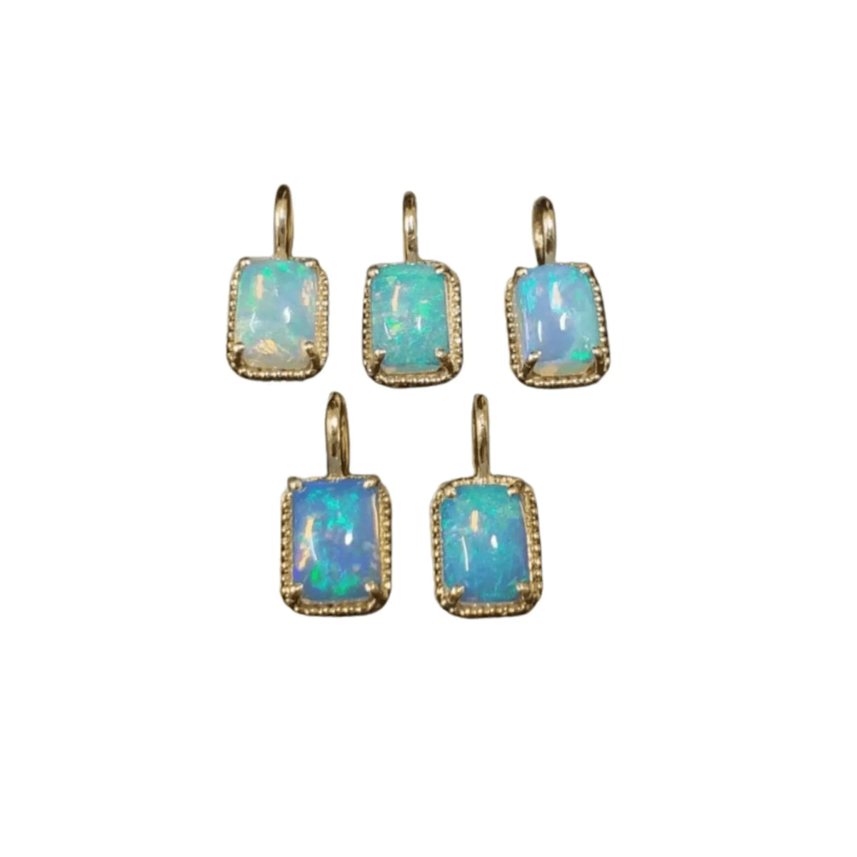 Octagon Shape 14k Ethiopian Opal Gold Charms - K Jewelry Accessories
