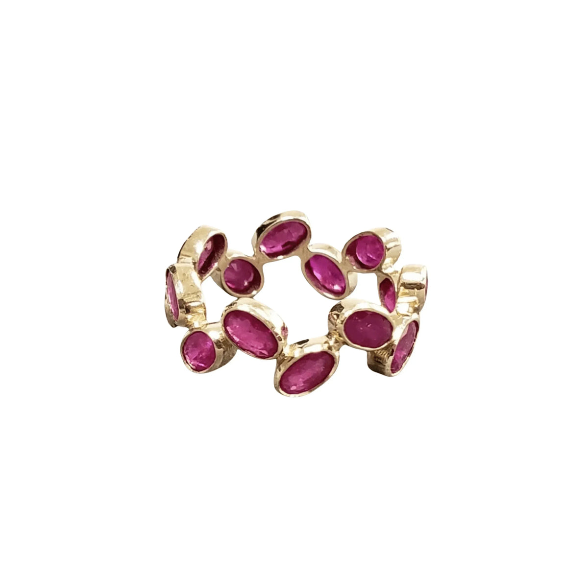 Oval Ruby Ring - Exquisite 14k Gold Crown Design - K Jewelry Accessories