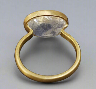 Blue Schiller Rainbow Moonstone Ring - K Jewelry Accessories