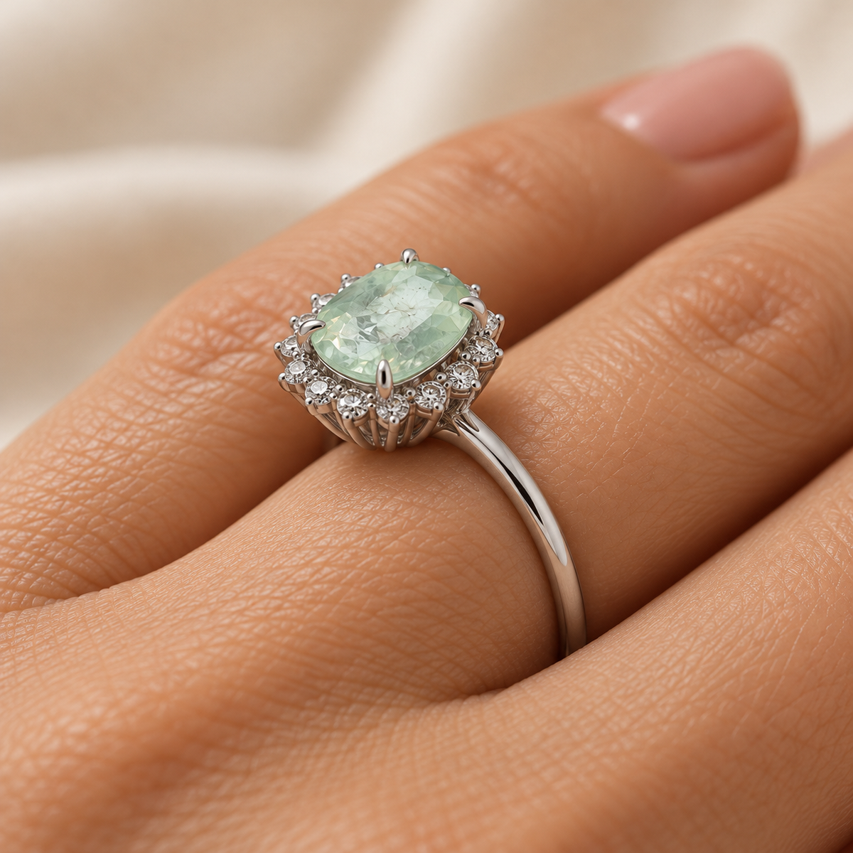 Bague en or 18 carats et rubélite : délicate pierre ovale, bijou de mariage fait main