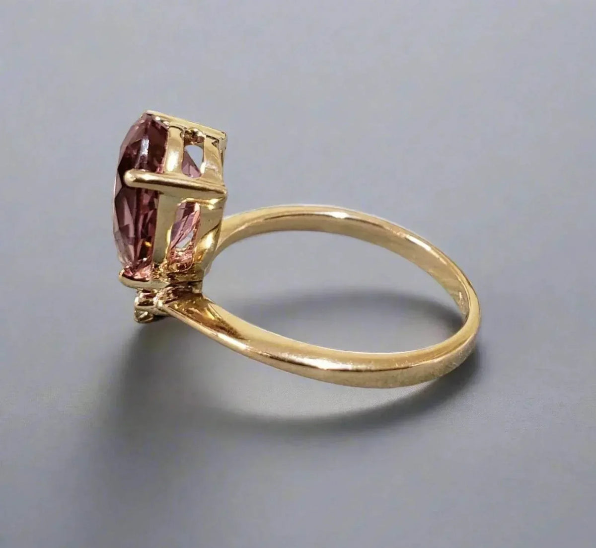 14k Solid Handmade Rich Pink Tourmaline Gold Ring - K Jewelry Accessories