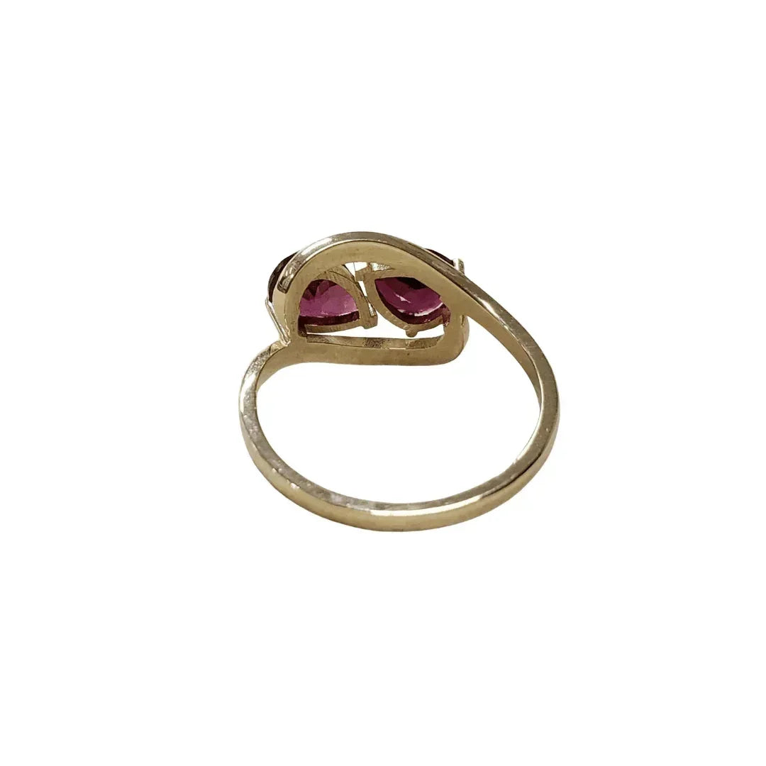 14k Gold Two Stone Pink Tourmaline Ring - K Jewelry Accessories