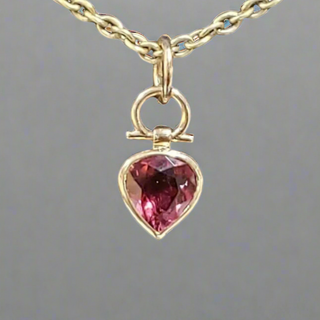 14k Gold Pink Tourmaline Pendant