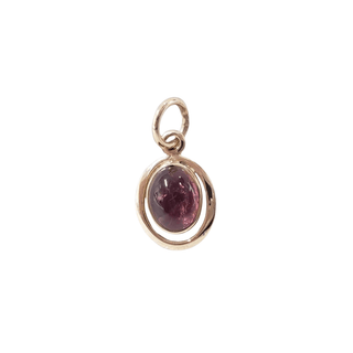 Cabochon Natural Pink Tourmaline 14k Gold Pendant - K Jewelry Accessories