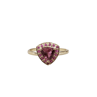 Pink Tourmaline with Ruby Ring 14k Gold - K Jewelry Accessories