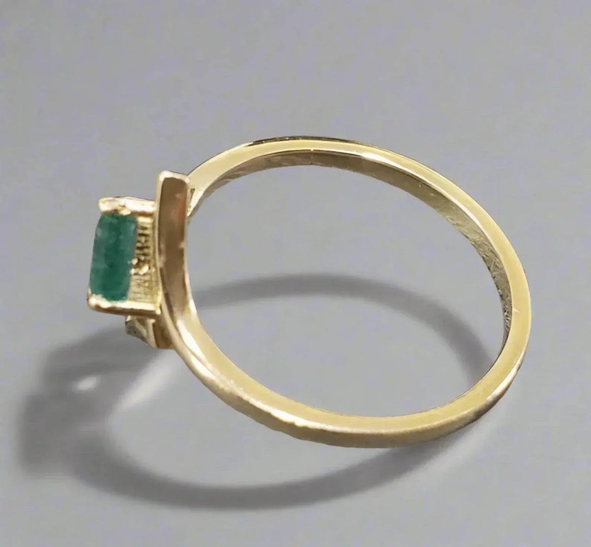 14k Gold Emerald Asscher Cut Ring - K Jewelry Accessories