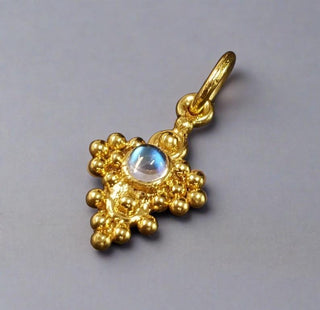 925 Gold Rainbow Moonstone Vermeil Pendant - K Jewelry Accessories