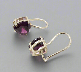 14k Gold Rhodolite Garnet Heart Earrings - K Jewelry Accessories