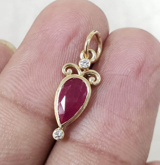Natural Ruby 14k Gold Pendant - K Jewelry Accessories