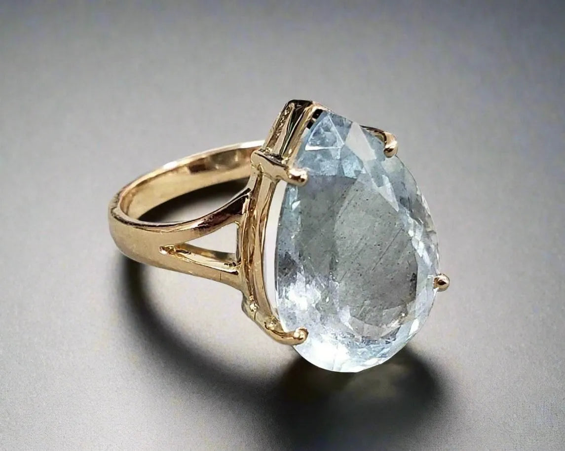 14k Gold Wedding Ring Dainty Aquamarine Ring - K Jewelry Accessories