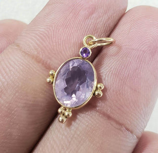 14k Gold Lavender Quartz Pendant - K Jewelry Accessories