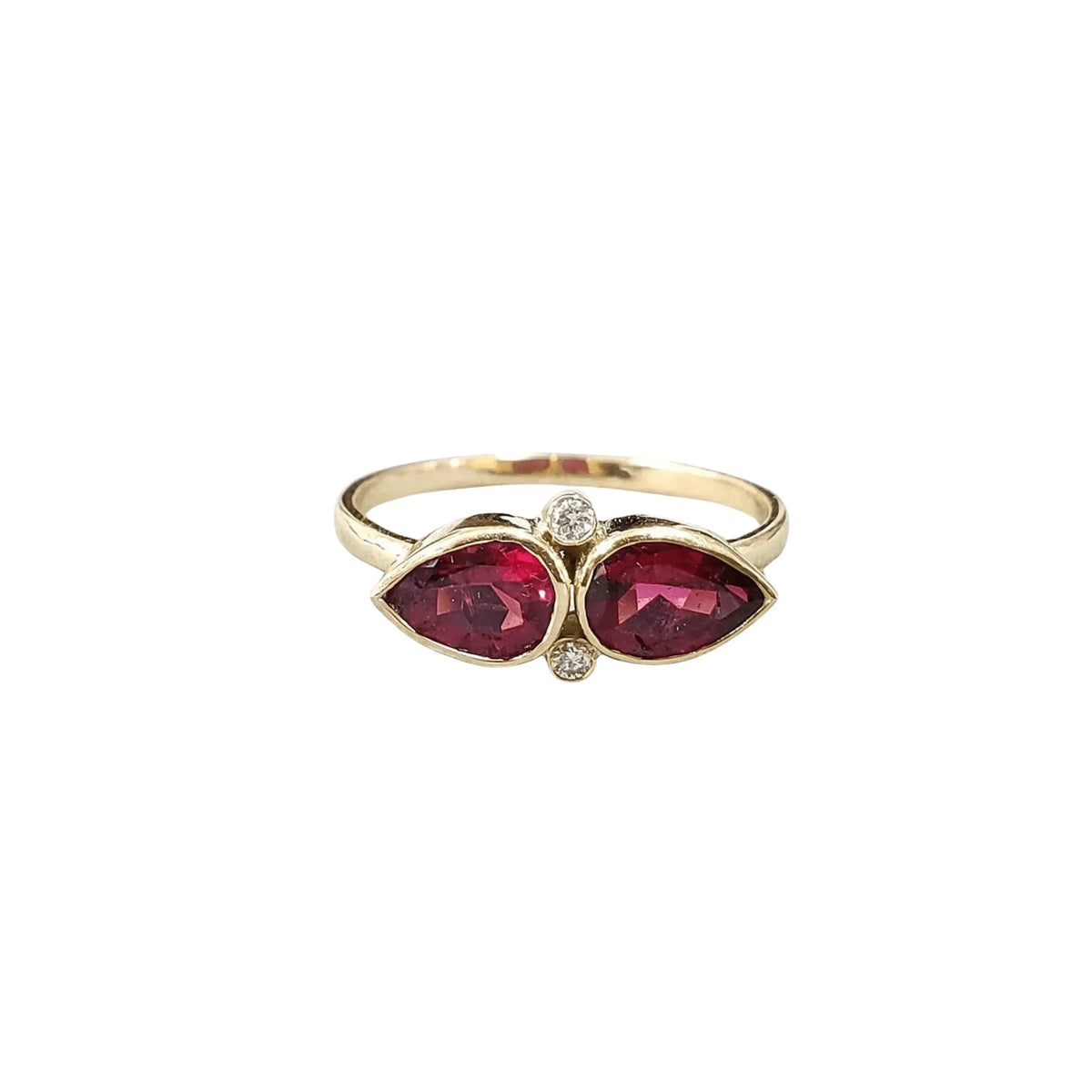 14k Gold Rubellite Pink Tourmaline Diamond Ring - K Jewelry Accessories