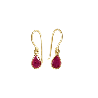 18k Gold Natural Pink Ruby Earrings Pear Shape - K Jewelry Accessories