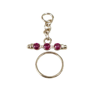 14k Gold Ruby Toggle Genuine Red Ruby Necklace Connector - K Jewelry Accessories