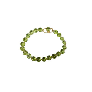 14k Gold Peridot Bracelet, Natural Drilled Gemstone Bracelet for Women - K Jewelry Accessories