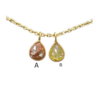 Rustic Diamond Gold Charm: Yellow/Brown Slice Diamond Pendant - K Jewelry Accessories