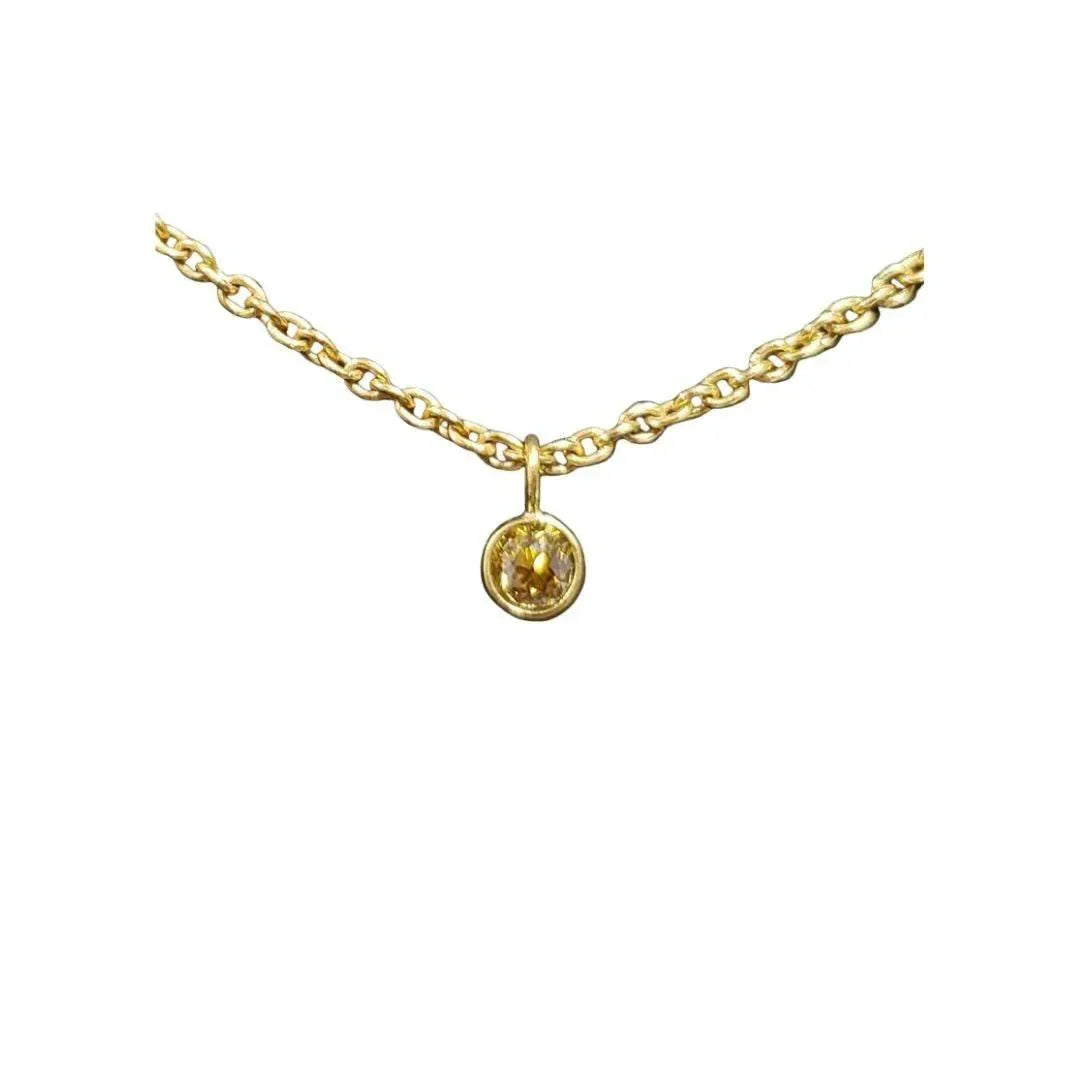 18k Gold Diamond Charm: Bezel Set DIY Jewelry Finding - K Jewelry Accessories