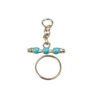 14k Gold Turquoise Toggle Clasp Pendant | Jewelry Component - K Jewelry Accessories